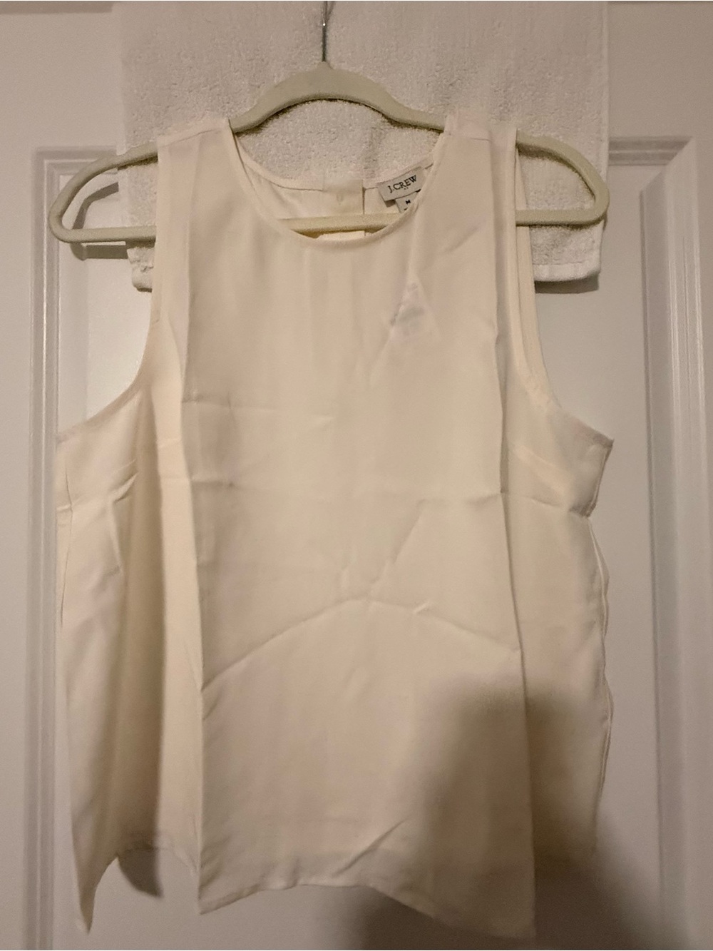 J. Crew Cream Sleeveless Round-Neck Camisole